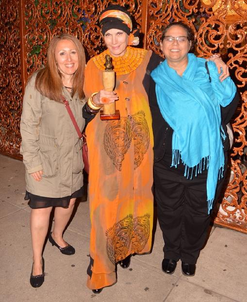 Safiyya Sarkin, accompanied by friends,  receiving the Haitian Heritage Awards at Paradise Caterers on Sunday, May 24, 2015